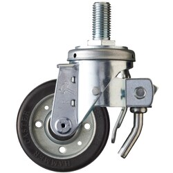 ハンマー ねじ込み旋回式ゴム車輪（ワイドタイプ・ローラーベアリング）100mm トータルロック 615SA-WRB100