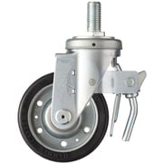 615SA-WR125 [ハンマー ねじ込み旋回式ゴム車輪（ワイドタイプ）125mm トータルロック]