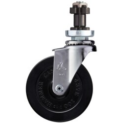 ハンマー パイプ差込み旋回式ゴム車輪（ローラーベアリング）100mm φ38用 4202EN-RDB100