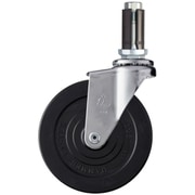 4205EU-RDB125 [ハンマー パイプ差込み旋回式ゴム車輪（ローラーベアリング）125mm φ21～23用]