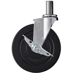 ハンマー 差込み旋回式ゴム車輪(ローラーベアリング)150mm ストッパー付 415EK-RDB150