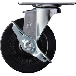 ハンマー Eシリーズ旋回式ゴム車輪(ローラーベアリング)100mm ストッパー付 415E-RDB100