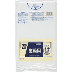 ジャパックス 業務用ポリ袋 20L半透明10枚0.030 P-24