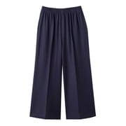 麻混 リラックス ワイドパンツ ネイビー M