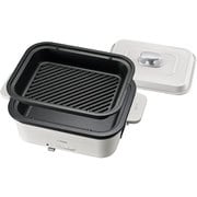ホットプレート ダイニングプレート 角型 ヒーター式 なべ/グリルプレート 3往復ヒーター メタリックフッ素コーティング スライド式温度調節レバー マグネットプラグ セラミックホワイト CRL-A201 WC
