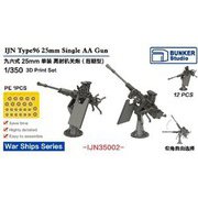 IJN35002 1/350 日本海軍 九六式二十五粍 単装機銃 （後期型）w/防盾 [1/350スケール プラモデルパーツ]