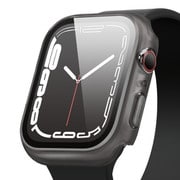 EL_W41CSPTCW_DG [Apple Watch Series 7 41mm 対応 ケース クリア 耐衝撃 CLEAR SHIELD CASE フロステッドダークグレー]