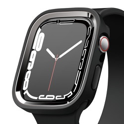 EL_WA2CSPCDU_DG [Apple Watch Series 7 45mm SE 44mm 対応 ケース DUO CASE ブラック/メタリックダークグレー]