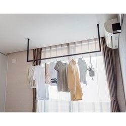 KACU ブラック ハンガーラック U型　E型　セット 楽天市場】天井付け物干し kacu 角型パイプ U型 室内用物干し