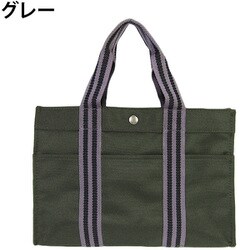 3839-01 グレー [O.F.S（オーエフエス） ヨコ型 ライン柄トートバッグ]