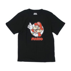 22863090 スーパーマリオ マリオ Tシャツ BLACK LLサイズ [キャラクターグッズ]