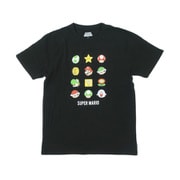 22863092 スーパーマリオ アイコン Tシャツ BLACK Mサイズ [キャラクターグッズ]
