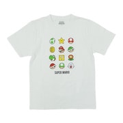 22863092 スーパーマリオ アイコン Tシャツ WHITE XLサイズ [キャラクターグッズ]