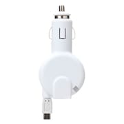 micro USBコネクタ 巻き取り式車載用 DC充電器 PG-YIQDC24A8WH