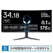 曲面QD-有機ELゲーミングモニター/34.18型/WQHD(3440×1440)/QD-OLEDパネル/非光沢/3年間無輝点交換保証/FPS向き/0.1ms/175Hz/1800R曲面/21:9/HDMI,DP/NVIDIA(R) G-SYNC(R) ULTIMATE/VESA DisplayHDR(TM)400 True Black/DCI-P3 99.3%/高さ調整 AW3423DW-R