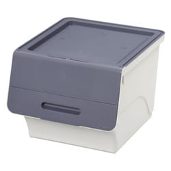 収納ボックス 前開き フロック30 深型 4段階ストッパー ネイビー fr-30NV/WH