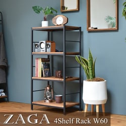 ZAGA 棚　4段ラック　ZR-600BR Amazon｜ZAGA ラック 幅90 ZR-900BR｜オープンシェルフ・ラック