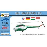 144151 1/144 Mil Mi-2P/S/PLUS 「警察・救命ヘリ」 2 in 1 [組立式プラスチックモデル]