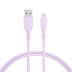 シリコンケーブル 充電 データ転送対応 USB-A to Lightning 1.0m ペールアイリス MOT-SLAL100-PU
