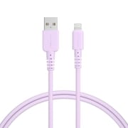 シリコンケーブル 充電 データ転送対応 USB-A to Lightning 1.0m ペールアイリス MOT-SLAL100-PU