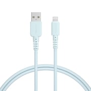 シリコンケーブル 充電 データ転送対応 USB-A to Lightning 1.0m パウダーブルー MOT-SLAL100-BL