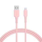 シリコンケーブル 充電 データ転送対応 USB-A to Lightning 2.0m シェルピンク MOT-SLAL200-PK