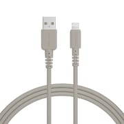 シリコンケーブル 充電 データ転送対応 USB-A to Lightning 2.0m ラテグレージュ MOT-SLAL200-GY