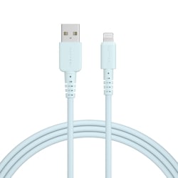 シリコンケーブル 充電 データ転送対応 USB-A to Lightning 2.0m パウダーブルー MOT-SLAL200-BL