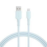 シリコンケーブル 充電 データ転送対応 USB-A to Lightning 2.0m パウダーブルー MOT-SLAL200-BL