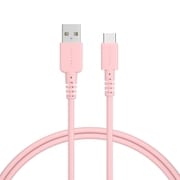 シリコンケーブル 充電 データ転送対応 USB-A to USB-C 1.0m シェルピンク MOT-SLAC100-PK