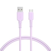 シリコンケーブル 充電 データ転送対応 USB-A to USB-C 1.0m ペールアイリス MOT-SLAC100-PU