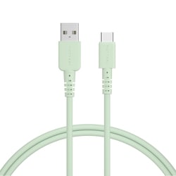 シリコンケーブル 充電 データ転送対応 USB-A to USB-C 1.0m ピスタチオ MOT-SLAC100-PS