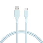 シリコンケーブル 充電 データ転送対応 USB-A to USB-C 1.0m パウダーブルー MOT-SLAC100-BL