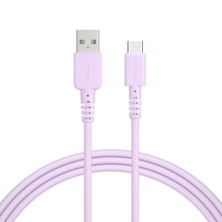 シリコンケーブル 充電 データ転送対応 USB-A to USB-C 2.0m ペールアイリス MOT-SLAC200-PU