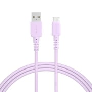 シリコンケーブル 充電 データ転送対応 USB-A to USB-C 2.0m ペールアイリス MOT-SLAC200-PU
