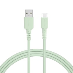 シリコンケーブル 充電 データ転送対応 USB-A to USB-C 2.0m ピスタチオ MOT-SLAC200-PS