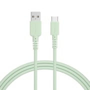 シリコンケーブル 充電 データ転送対応 USB-A to USB-C 2.0m ピスタチオ MOT-SLAC200-PS