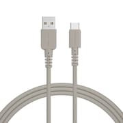 シリコンケーブル 充電 データ転送対応 USB-A to USB-C 2.0m ラテグレージュ MOT-SLAC200-GY