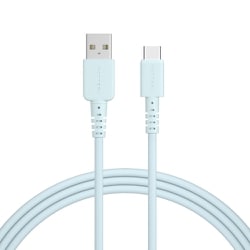 シリコンケーブル 充電 データ転送対応 USB-A to USB-C 2.0m パウダーブルー MOT-SLAC200-BL