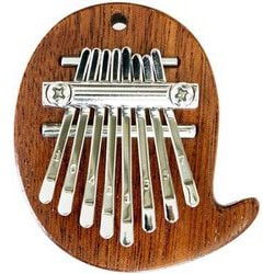 ミニカリンバ 8キー 単板マホガニー材 OTKLM-101/GHOST おばけ ストラップ付き OTKLM-101/GHOST