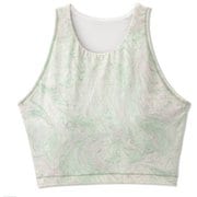 ダンスキンアロンジェプリントミドルトップ DANSKIN ALLONGE PRINT MIDDLE TOP DC122301P ノルディックグリーン(NC) Mサイズ [フィットネス ヨガ シャツ レディース]