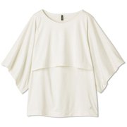 サップルスキンレイヤードショートスリーブトップ SUPPLE SKIN LAYERED S/S TOP DC522314 ジャスミンホワイト(JW) Mサイズ [フィットネス ヨガ シャツ レディース]
