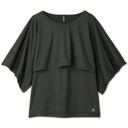 サップルスキンレイヤードショートスリーブトップ SUPPLE SKIN LAYERED S/S TOP DC522314 ブラック(K) Mサイズ [フィットネス ヨガ シャツ レディース]