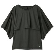 サップルスキンレイヤードショートスリーブトップ SUPPLE SKIN LAYERED S/S TOP DC522314 ブラック(K) Lサイズ [フィットネス ヨガ シャツ レディース]