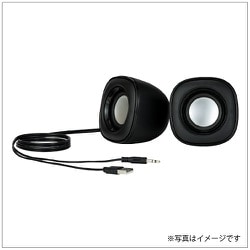 USB電源スピーカー 3.5mmステレオ入力 ブラック SP-001BK