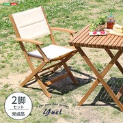 人気の折りたたみガーデンチェア肘付き(2脚セット)アカシア材を使用 Yuel-ユエル- SH-01-YEL-GR ブラウン