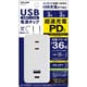 USB充電ポート付き電源タップ TPD1-WT