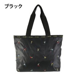 4794 ブラック [Ferlieden （フェアリーデン） 横型トートバッグ花刺繍]