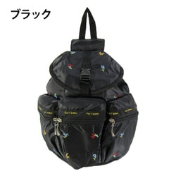 4797 ブラック [Ferlieden （フェアリーデン） 3ポケットリュック花刺繍]