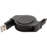 USB Type-A to microUSB ケーブル 両引き巻き取り式 1.2m ブラック OWL-CBR2AM12-BK